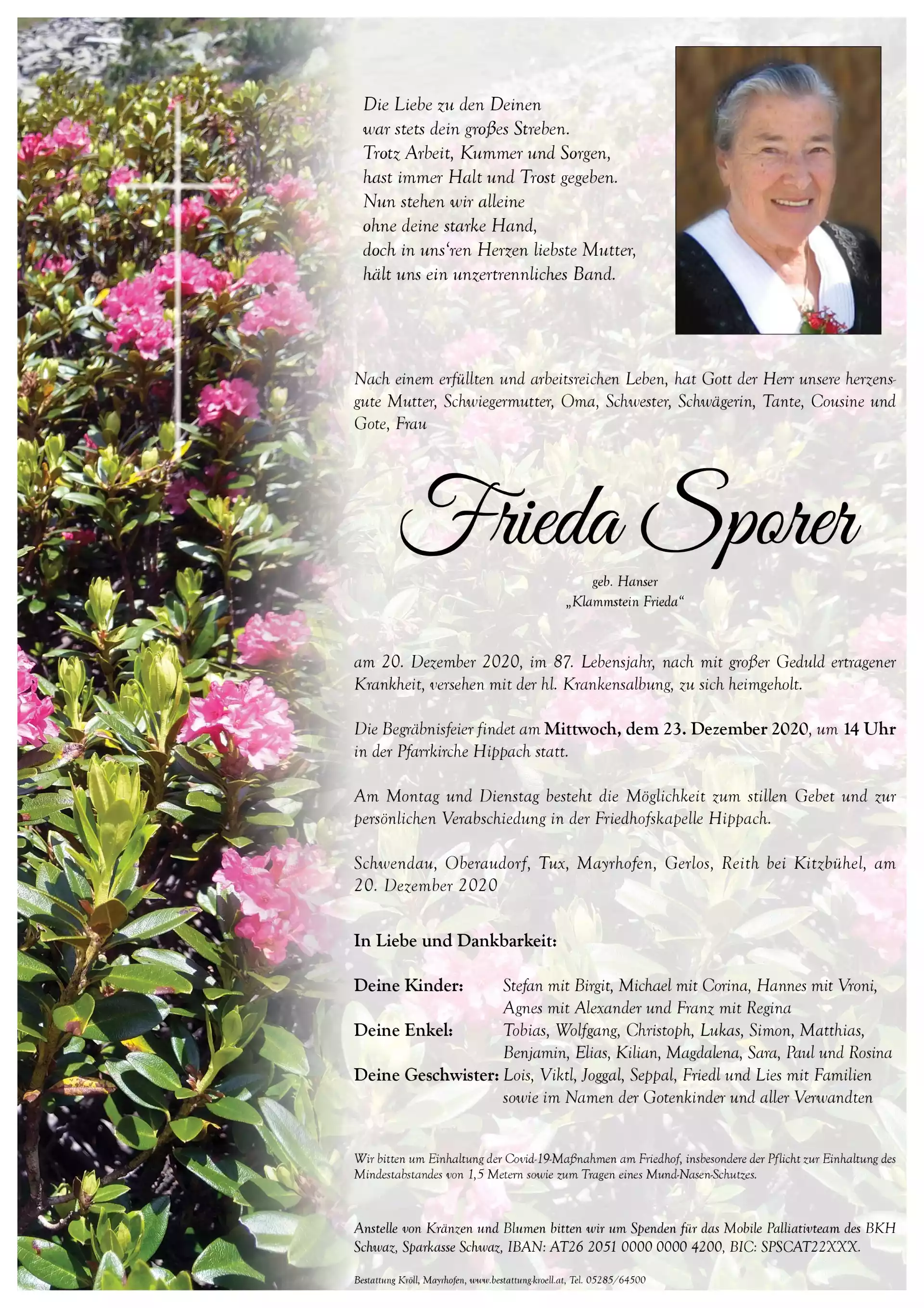 Parte von Frieda Sporer